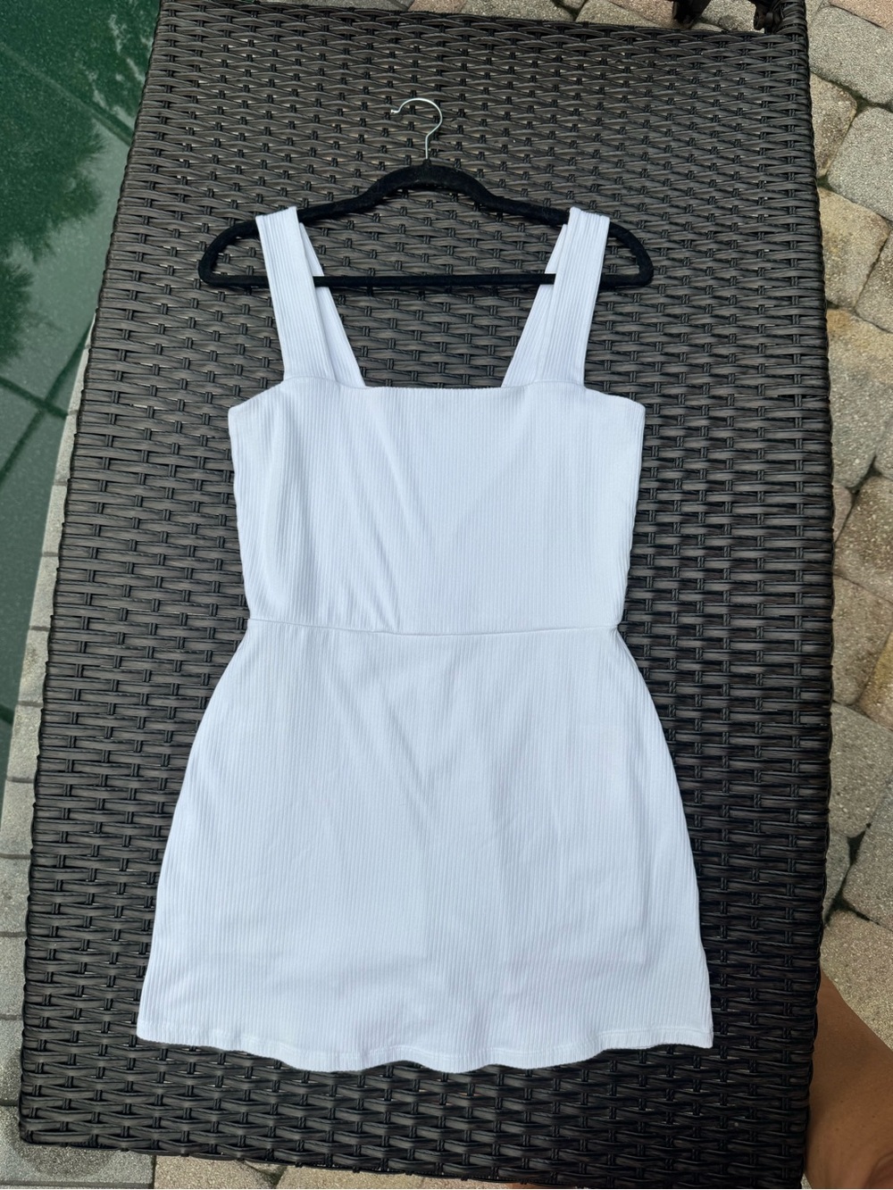 PINK Victoria's Secret White Square Neck Ribbed Mini Dress